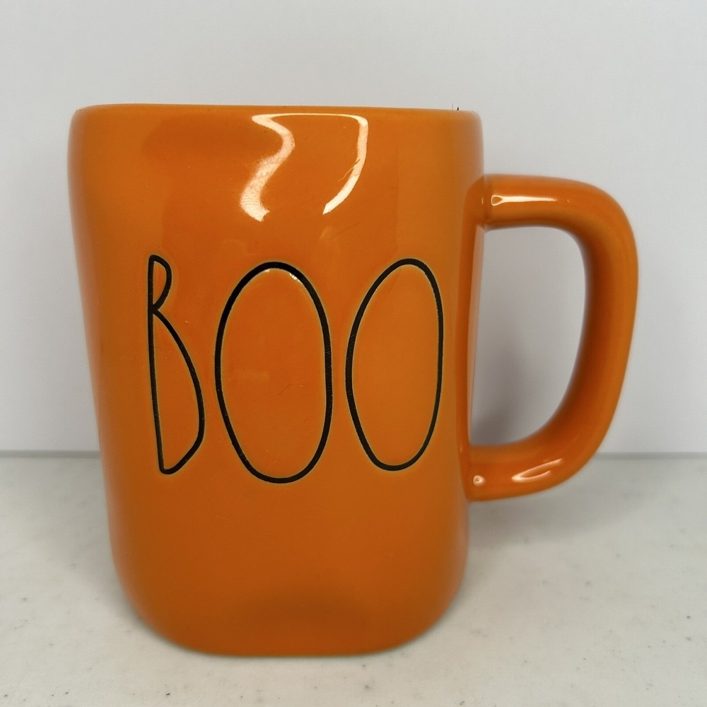 Rae Dunn BOO Coffee Mug Orange Large Artisan Collection by Magenta‎ Halloween